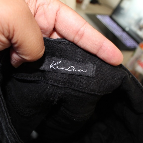 Kancan Woman’s High Rise Stretchy Black Distressed Jean Shorts - Size W9 - Picture 3 of 10